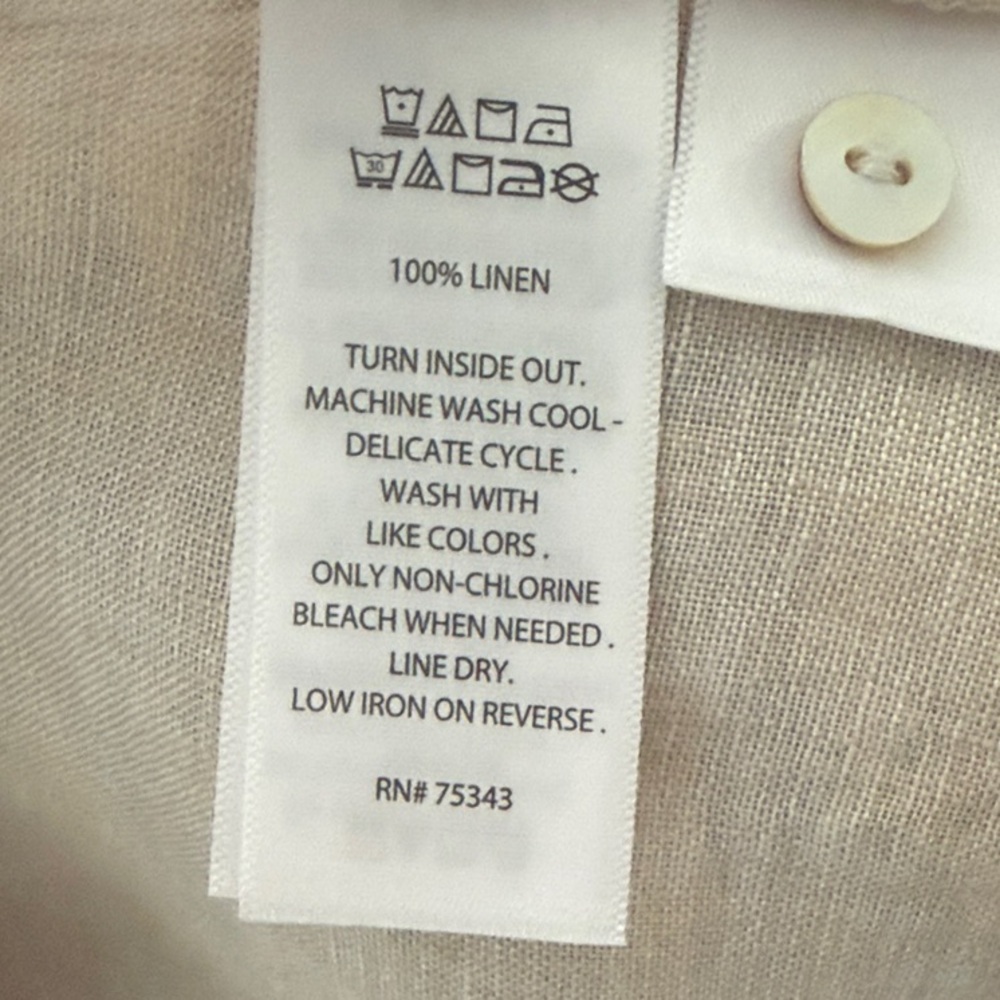 Tahari Light Beige/Tan Linen Tunic Shirt / beach dress - Picture 6 of 6